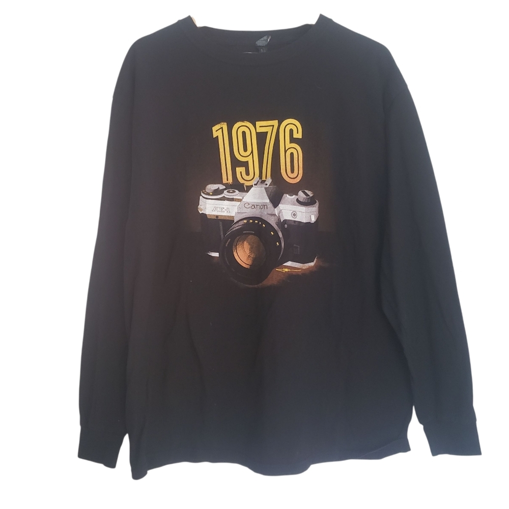 Canon Camera T Shirt Long Sleeve Classic 1976 AE-1 35mm Film Photography Size L